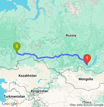 Маршрут из Ангарска в Екатеринбург