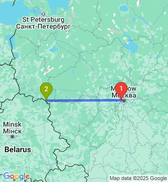 Маршрут из Москвы в Пруда
