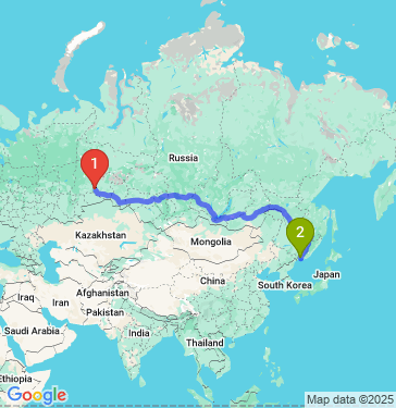 Маршрут из Тюмени в Владивосток