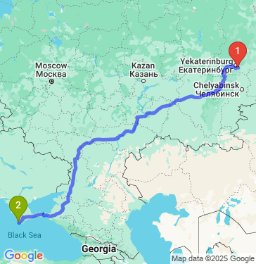 Маршрут из Косулина в Севастополь