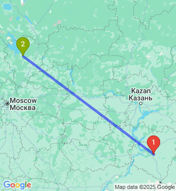 Маршрут из Самары в Рыбинск