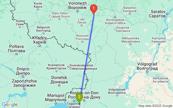 Маршрут из Анны в Кагальник