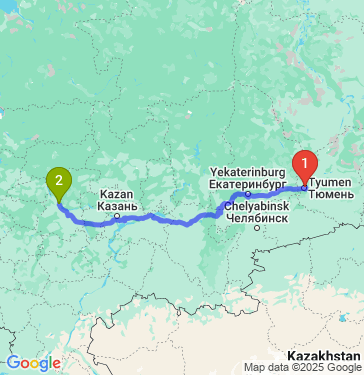 Маршрут из Тюмени в Нижний Новгород