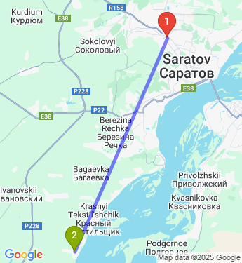 Маршрут из Саратова в Широкий Буерак