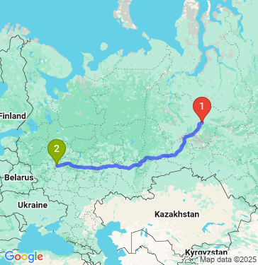 Маршрут из Сургута в Москву