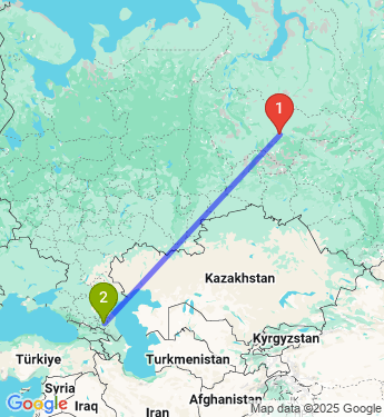 Маршрут из Сургута в Грозный