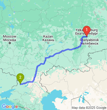 Маршрут из Екатеринбурга в Белую Калитву