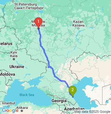 Маршрут из Москвы в Махачкалу