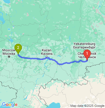 Маршрут из Челябинска в Владимира