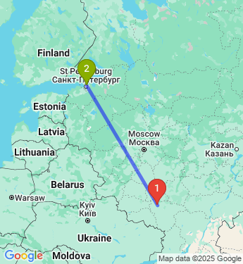 Маршрут из Воронежа в Санкт-Петербург
