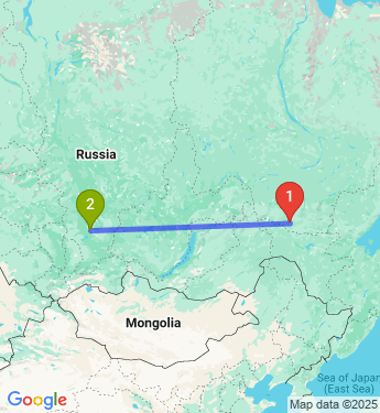 Маршрут из Нерюнгринского района в Красноярск