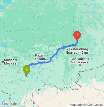 Маршрут из Новой Ляли в Пензу