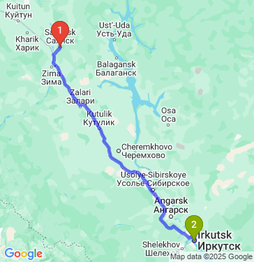 Маршрут из Саянска в Иркутск