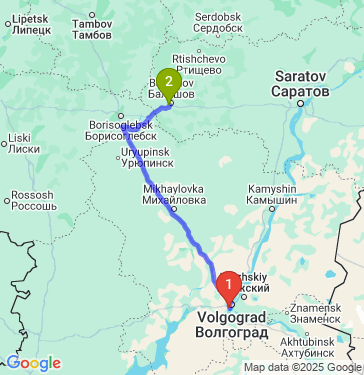Маршрут из Волгограда в Балашова