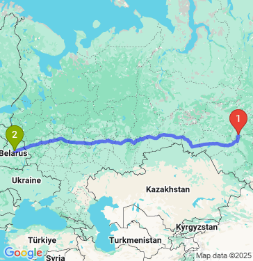 Маршрут из Томска в Борисова