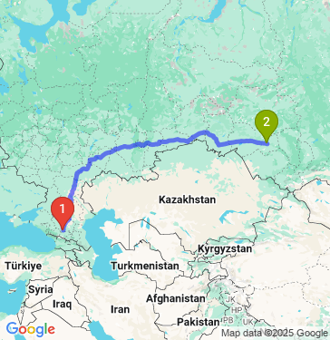 Маршрут из Минеральных Вод в Обь