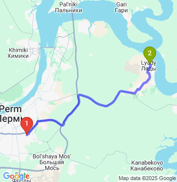 Маршрут из Перми в Ляды
