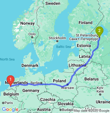 Маршрут из Rotterdam в Санкт-Петербург
