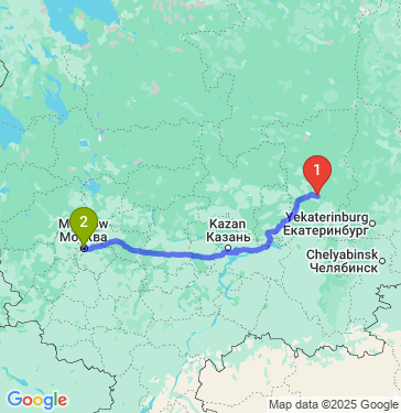 Маршрут из Перми в Москву