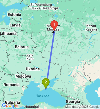 Маршрут из Пушкинского городского округа в Коктебель