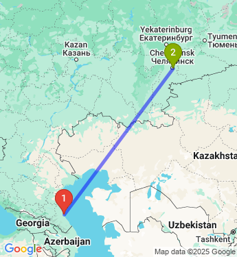 Маршрут из Махачкалы в Челябинск