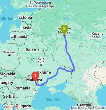 Маршрут из Кишинева в Москву