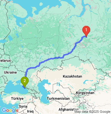 Маршрут из Лангепаса в Сочи