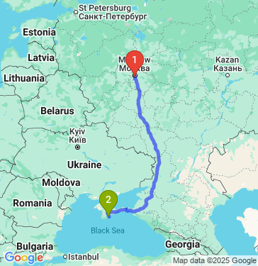 Маршрут из Москвы в Алушту