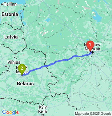 Маршрут из Красногорска в Минск