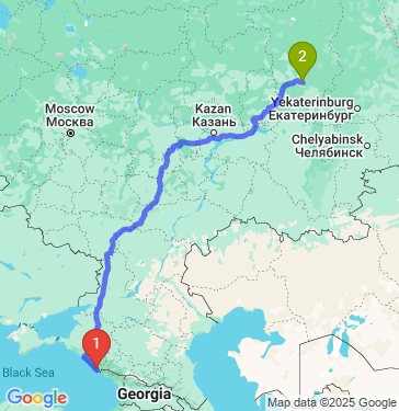 Маршрут из Сочи в Пермь