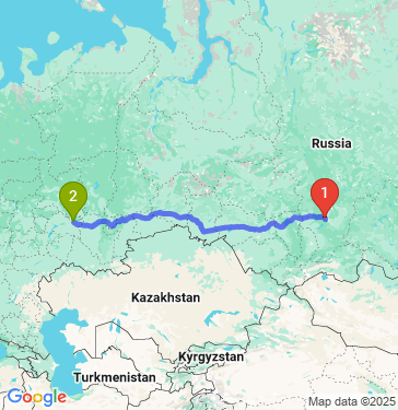 Маршрут из Красноярска в Набережные Челны