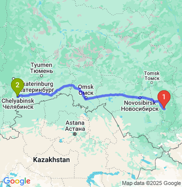 Маршрут из Новокузнецка в Челябинск