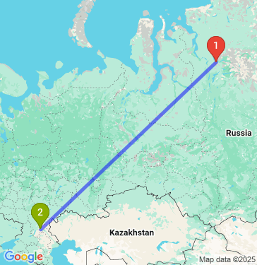 Маршрут из Норильска в Волгоград