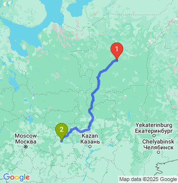 Маршрут из Сосногорска в Нижний Новгород