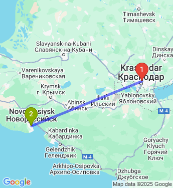 Маршрут из Краснодара в Новороссийск