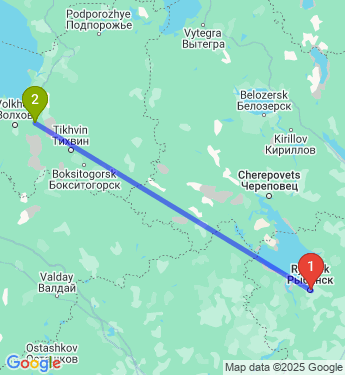 Маршрут из Рыбинска в Хвалово