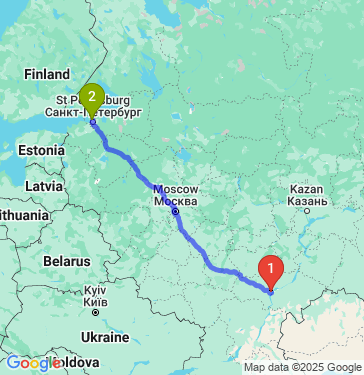 Маршрут из Саратова в Санкт-Петербург