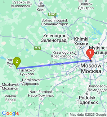 Маршрут из Москвы в Рузский муниципальный округ