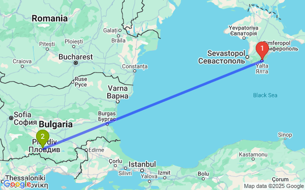 Маршрут из Ялты в Чепеларе