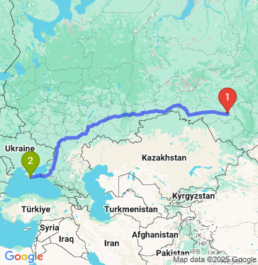 Маршрут из Новосибирска в Симферополя