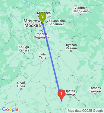 Маршрут из Задонского района в Москву