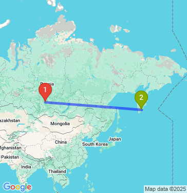 Маршрут из Красноярска в Петропавловск-Камчатский