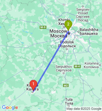 Маршрут из Калуги в Москву