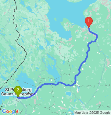 Маршрут из Архангельска в Санкт-Петербург