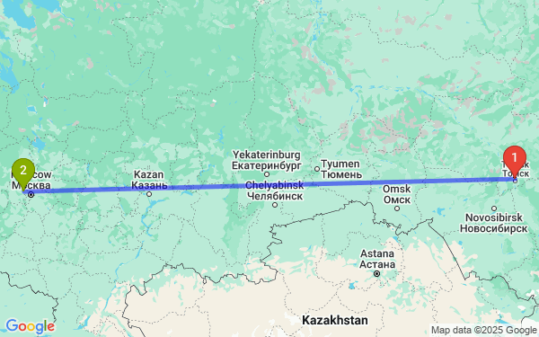 Маршрут из Северска в Истру
