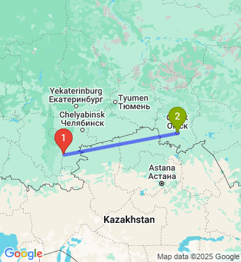 Маршрут из Магнитогорска в Омск