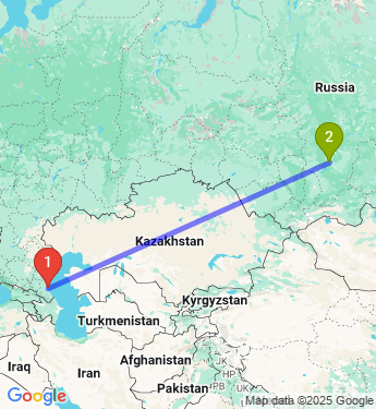 Маршрут из Махачкалы в Красноярск