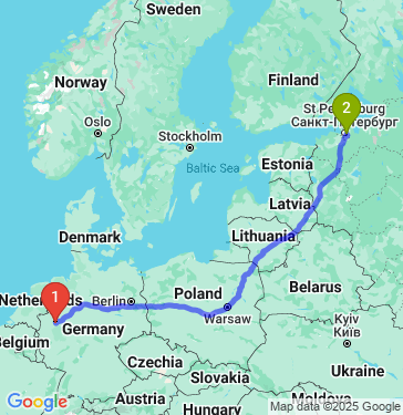 Маршрут из Dortmund в Санкт-Петербург