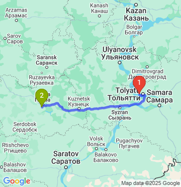 Маршрут из Тольятти в Пензу