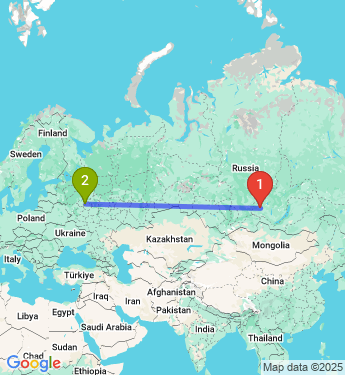 Маршрут из Нижнеудинска в Москву